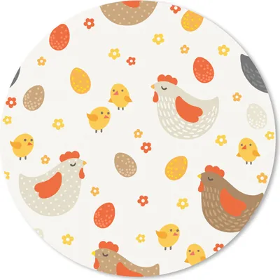 Produktbild von MuchoWow® Mauspad Mousepad Huhn - Eier - Muster 50x50 cm - Mousepads - Maus Mat - Pad - Mausunterlage - Vinyl