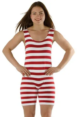Productafbeelding van Dames Retro Rood-Wit Badpak M