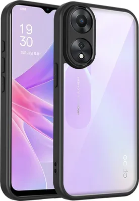 Produktbild von Hülle für Oppo A38/A18 Transparente Rückseite TPU Bumper Stoßfest Handyhülle Schwarz