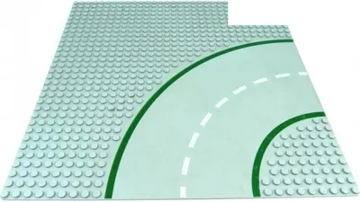 Produktbild von Graue Grundplatte 32 x 32 Noppen grau Straße Kurve Platte Bauplatte Lego D18