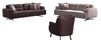 Produktbild von Sofa 3-Sitzer Couch Sitzgruppe Sessel Wohnzimmergarnitur 3tlg Garnitur Sofa-Set