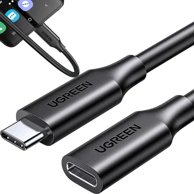 Produktbild von Ugreen Typ-C-Stecker auf Typ-C-Buchse Verlängerungskabel, 0,5 m