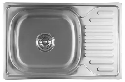 Produktbild von Aqualine Edelstahl-Spüle mit Abtropffläche 66x18x42cm