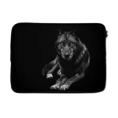 Produktbild von MuchoWow® Laptop Hülle 13 Zoll Tiere - Wolf - Schwarz - Weiß - Porträt Laptoptasche - Laptophülle - Sleeve - Rundumschutz