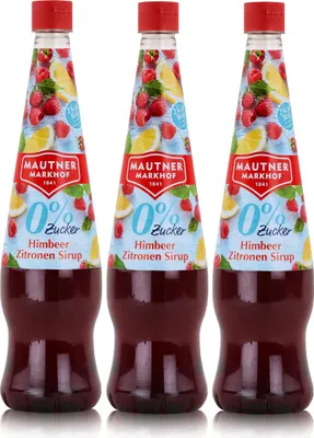 Produktbild von Mautner Getränkesirup Himbeer Zitrone 0% Zucker 0,7L - Softdrink (3er Pack)