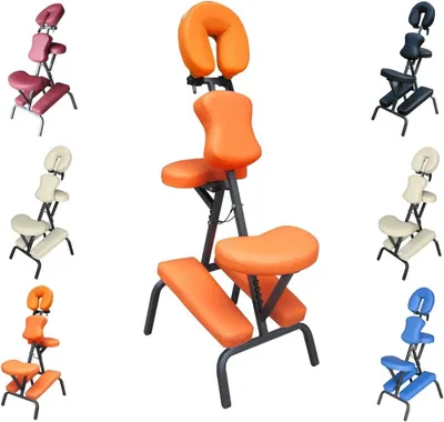 Productafbeelding van Ergonomische Massagestoel - Tatoeagestoel Behandelstoel - Professionele Behandelingen - Maximale Aanpasbaarheid - 60 x 49 x 110 cm - Oranje
