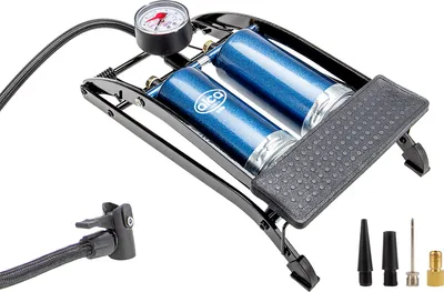 Produktbild von alca® Luftpumpe Doppelhub Fußluftpumpe, Fahrradluftpumpe, Doppel-Zylinder, 7 bar, Adapter inklusive