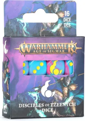 Obrázok produktu pre Games Workshop 65-39, Súprava kociek, Purpurová, Fialová, Modrá, Žltá, 16 kusov