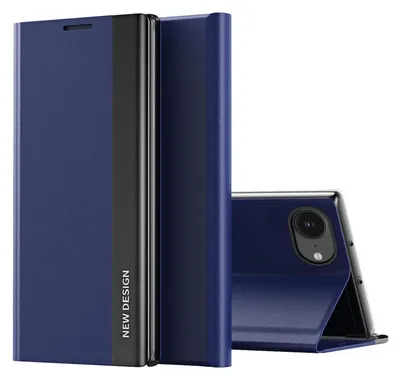 Image de Étui pour Apple iPhone 17e / 16e, étui à rabat en similicuir, bleu foncé