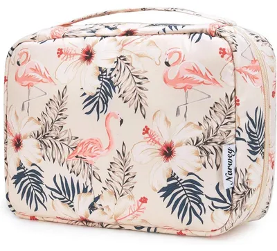 Produktbild von Kulturtasche zum Aufhängen Beige Flamingo für Damen & Herren