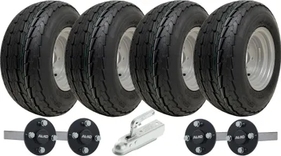Image de 20.5x8.00-10 Twin Axle Trailer Kit Road Legal 4 Wheels 4 ALKO Axles Hitch 750kgs