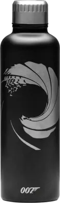 Produktbild von James Bond - "007" Wasserflasche, Edelstahl, 350ml CD1075 (Einheitsgröße) (Schwarz/Grau)