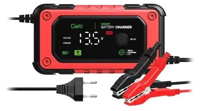 Immagine prodotto di Caricabatterie Geti GCA004 da 12 V, per batterie al piombo, AGM e LiFePO4, 7 A, per batterie da 4 a 140 Ah.