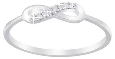 Produktbild von Infinity Ring 925 Silber mit Zirkonia 54 (17.2 mm Ø)