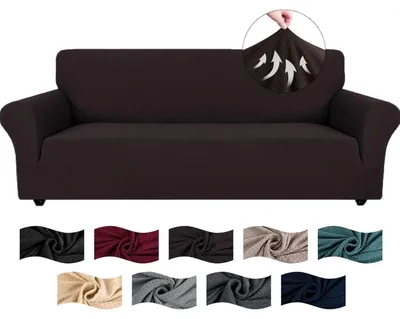 Obrázok produktu pre Poťah na pohovku, 3 sedadlá, kávová farba, Jacquard, elastický, protišmykový, možné prať