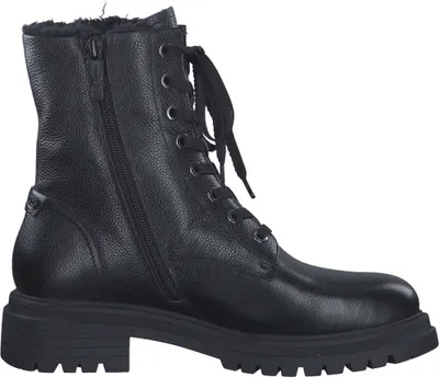 Produktbild von Tamaris Damen Stiefelette Reißverschluss Warmfutter Schnürung Profil 1-26222-41, Größe:38 EU, Farbe:Schwarz