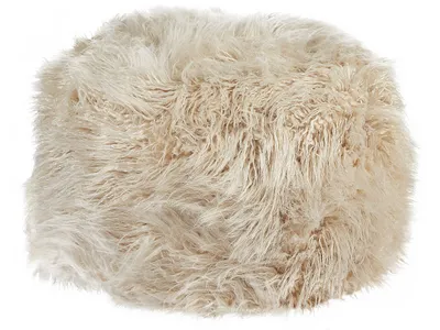 Produktbild von BELIANI Pouf Hellbeige aus Kunstfell 50 x 50 x 30 cm Quadratisch mit EPS Perlen Füllung Flauschig Hocker Wohnaccessoire Wohnzimmer Schlafzimmer Flur