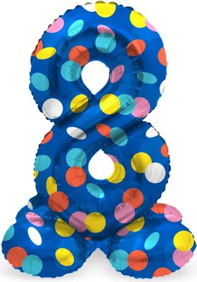 Produktbild von Stehender Zahl 8 Ballon Konfettiregen 41cm