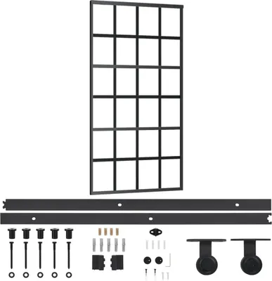Produktbild von vidaXL Schiebetür mit Beschlag ESG-Glas & Aluminium 102x205 cm
