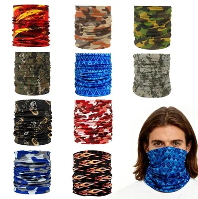 Produktbild von 10er Set Multifunktionstücher für Outdoor & Sport, nahtlos, Camouflage, 49x25 cm, Polyester