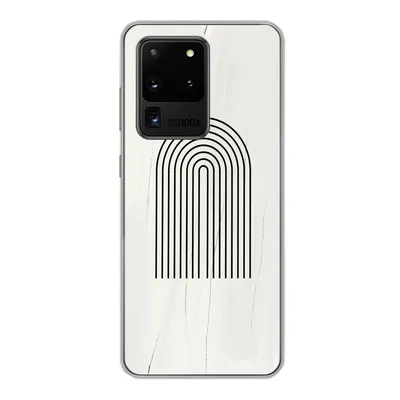 Produktbild von MuchoWow® Handyhülle Schutzhülle Hülle für Samsung Galaxy S20 Ultra Farbe - Regenbogen - Schwarz - Weiß Silikon Softcase Handy Hülle - Karteninhaber