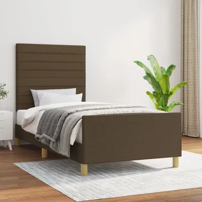 Produktbild von Cloris Designermöbel Bettgestell mit Kopfteil Dunkelbraun 80x200 cm Stoff 2024 Neu