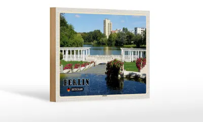 Produktbild von Holzschild Städte Berlin Deutschland Lietzensee Dekoration 18x12 cm