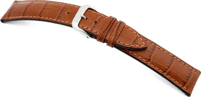 Produktbild von Happel Lederband Jackson 24mm cognac mit Alligatorprägung