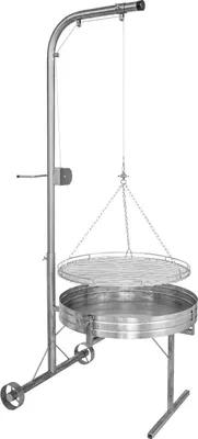 Produktbild von Schneider fahrbare Grillstation aus Edelstahl Grillrost Ø 80 cm Schwenkgrill Schwenker