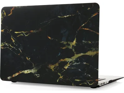 Produktbild von Mobigear Marble Schutzhülle für MacBook Pro 13 Zoll (2016-2023), Hartschale, Laptop-Hülle, MacBook-Case - Schwarz / Braun - Modell A1706 / A1708 / A1989 / A2159 / A2289 / A2251 / A2338