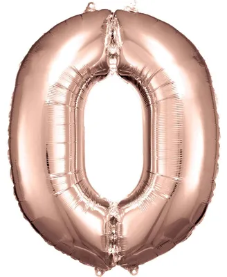 Produktbild von Folienballon Zahl 0 rose gold 66x88cm