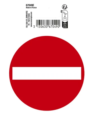 Image de Exacompta Panneau PVC adhésif antidérapant Sens interdit 10 cm Rouge 67049E