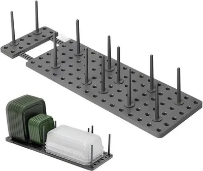 Produktbild von Küchenorganizer - Stauraum - Küchenregal - Verstellbare Säulen - 40x15x3 cm - Grau