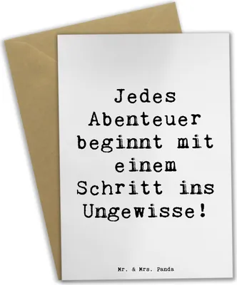 Produktbild von Mr. & Mrs. Panda Klappkarte Spruch Ungewissheit akzeptieren - Weiß - Geschenk, dankeskarten, Entscheidungen, weihnachtskarten, Grußkarte, glückwunschkarten, Zuversicht