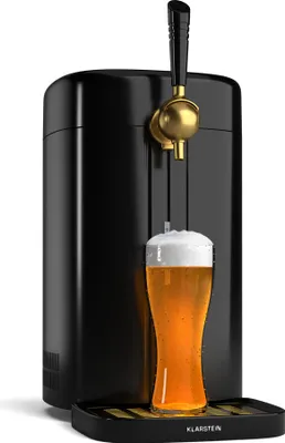 Image de Klarstein FrostBrew Tireuse à Bière - Système de Pression CO₂, Fûts 5L, Refroidissement Thermoélectrique 3-12°C, Levier de Tirage, Noir/Or