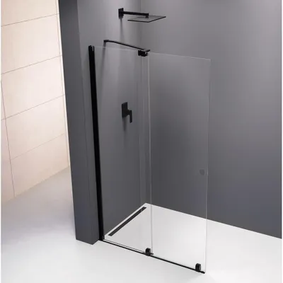 Produktbild von ROLLS Glaswand mit Rollen 1000 mm, schwarz