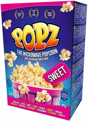 Produktbild von POPZ Mikrowellen Popcorn Sweet 270 g