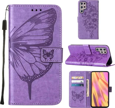 Image de Etui pour Samsung Galaxy S23 Ultra, étui en cuir à rabat avec pochette pour cartes et support Violet