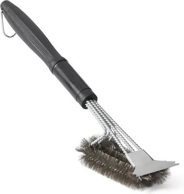 Imagen del producto de Cepillo para parrilla de acero inoxidable, 30 cm, para la limpieza de rejillas, ideal para barbacoas y camping