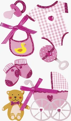 Produktbild von Sticker-Etikett Baby Girl 1 9 Stück bunt Packung mit 6 Stück