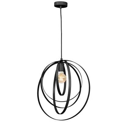 Zdjęcie produktu dla Lampa wisząca Ringo czarny matowy 1xE27x15W metal wym:130x45x45cm IP20 Luminex