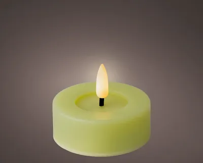 Produktbild von LED Teelichter mit Timer Outdoor 6,5x5cm Hellgrün / Warmweiß 2 Stück