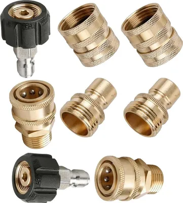 Produktbild von Hochdruckreiniger Adapterset - universell - Set von 8 - rostfreier Stahl und Messing