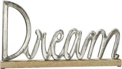 Produktbild von Gilde Schriftzug "Dream" auf Holzbase Base aus Mangoholz Länge 43,0 cm Breite 5,0 cm Höhe 24,0 cm 48773