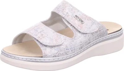 Produktbild von Rohde Damen Pantolette Leder Klettverschluss Muster Wechselfußbett Abano 5224, Größe:37 EU, Farbe:Mehrfarbig