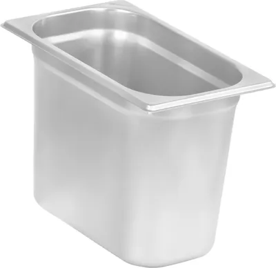 Image de Récipient repas GN 1/4, Hauteur 200 mm, Récipient gastronomique en acier inoxydable, Convient pour chafing dishes