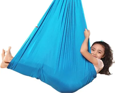 Produktbild von Blaue Therapieschaukel, 1 x 2,8 m, für Kinder und Erwachsene, beruhigende Schaukel