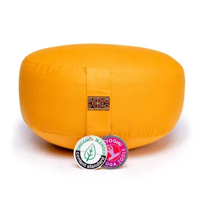 Immagine prodotto di Cuscino da meditazione Giallo in cotone organico (ocs) - 33x17 cm; ±2300 g