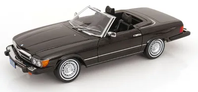 Produktbild von KK Scale 120262 Mercedes 450 SL R107 Cabrio US-Version 1979 schwarz American Giggolo 1:12