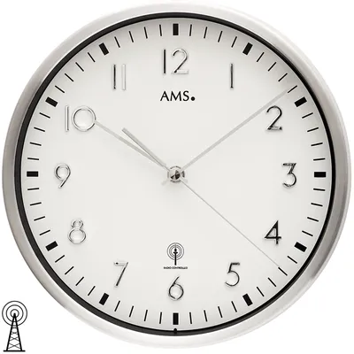 Produktbild von AMS Funk-Wanduhr, Funkwerk, D25x4cm, 5912